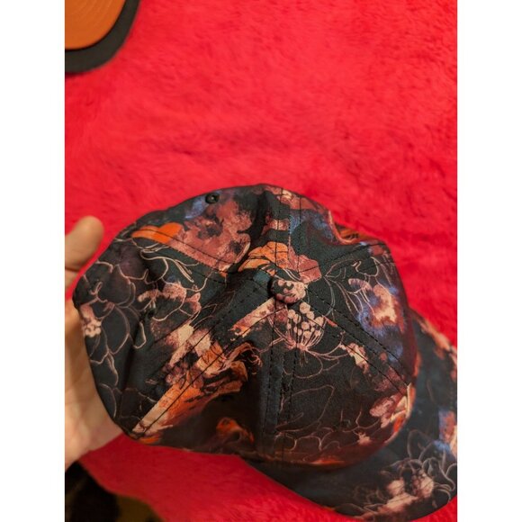 Skechers Floral Baseball Cap Hat Black Red Mauve Adjustable Performance Women's - Picture 5 of 8